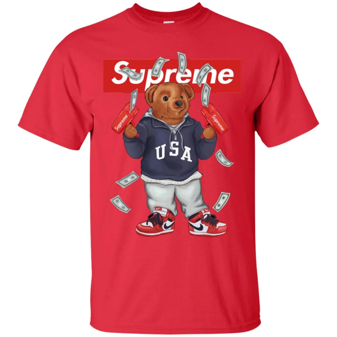 Supreme Bear Hot Trending T-shirt Men Cotton T-Shirt