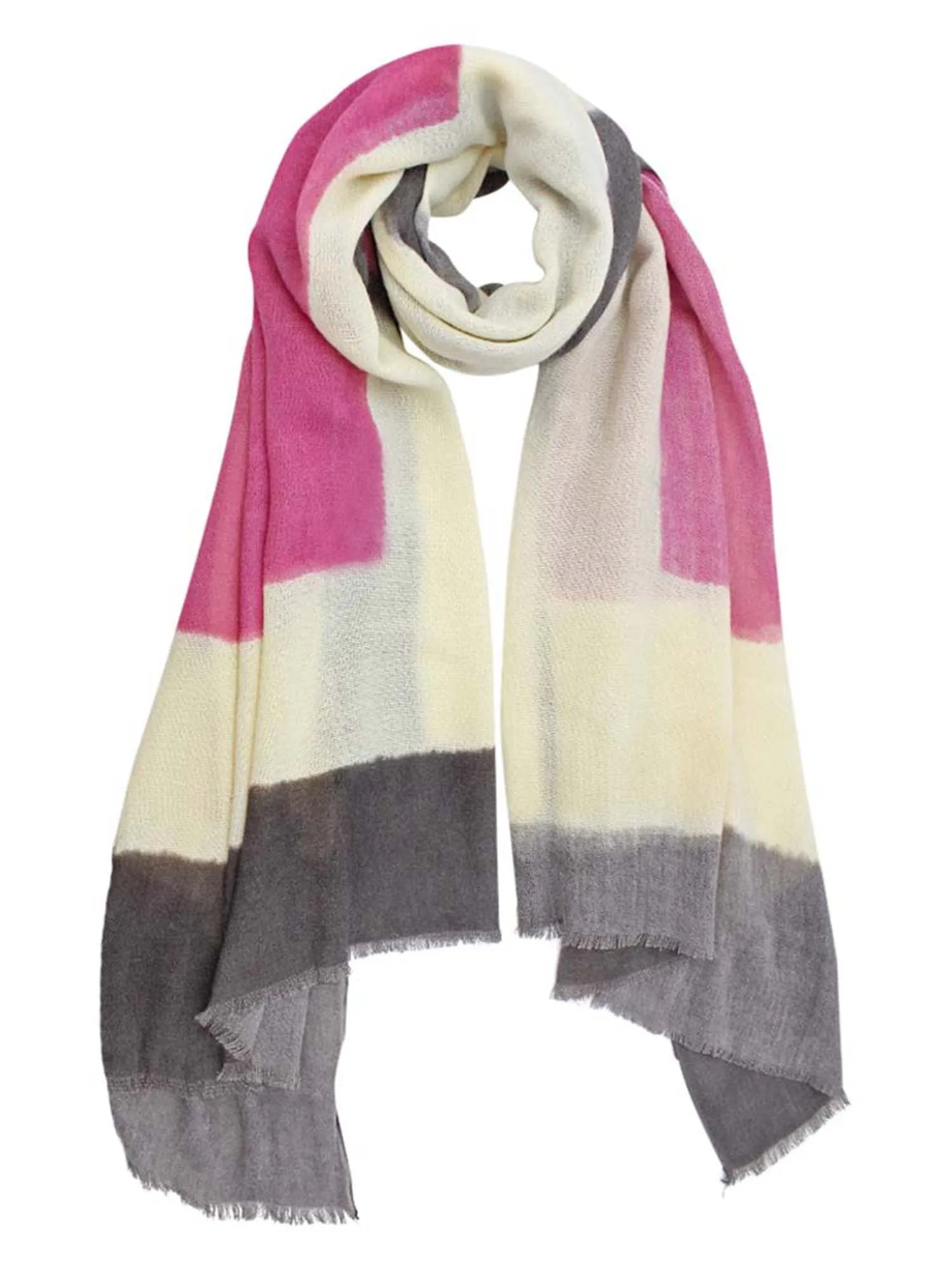 Taupe Lightweight Bold Color Contrast Scarf