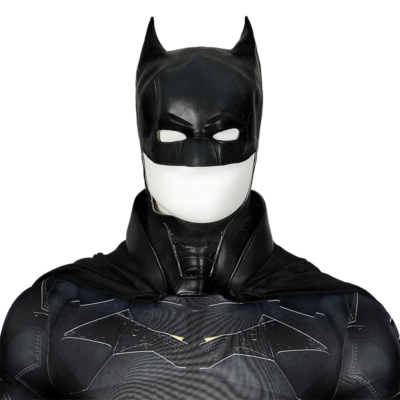 The Batman 2022 Suit Superhero Batman Bruce Wayne Cosplay Costume Jumpsuit Cape Mask