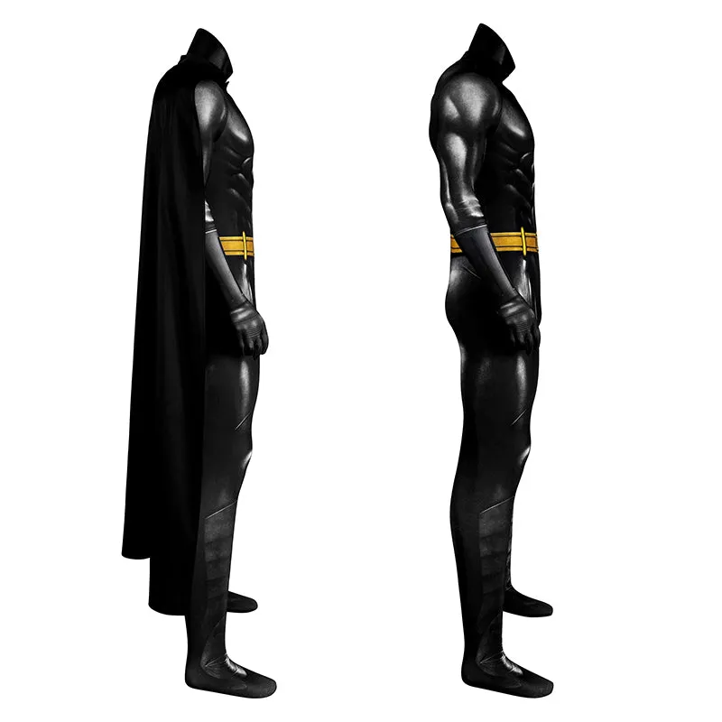 The Flash Batman Cosplay Costume Superhero Bruce Wayne Jumpsuit Cape Mask Halloween Suit