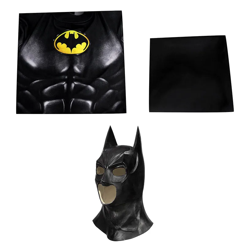 The Flash Batman Cosplay Costume Superhero Bruce Wayne Jumpsuit Cape Mask Halloween Suit