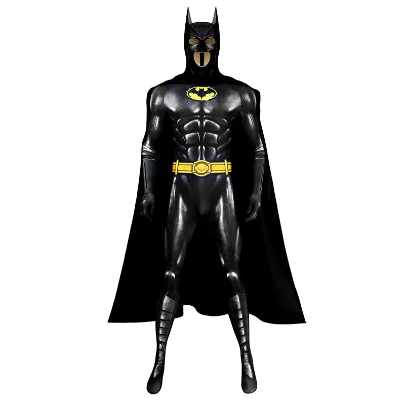 The Flash Batman Cosplay Costume Superhero Bruce Wayne Jumpsuit Cape Mask Halloween Suit