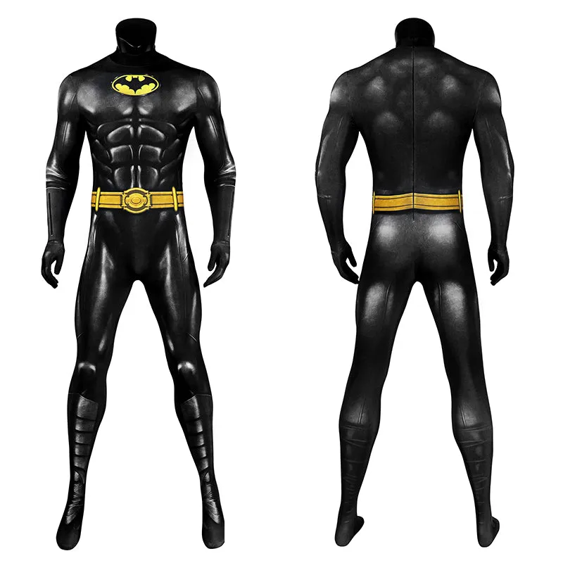 The Flash Batman Cosplay Costume Superhero Bruce Wayne Jumpsuit Cape Mask Halloween Suit