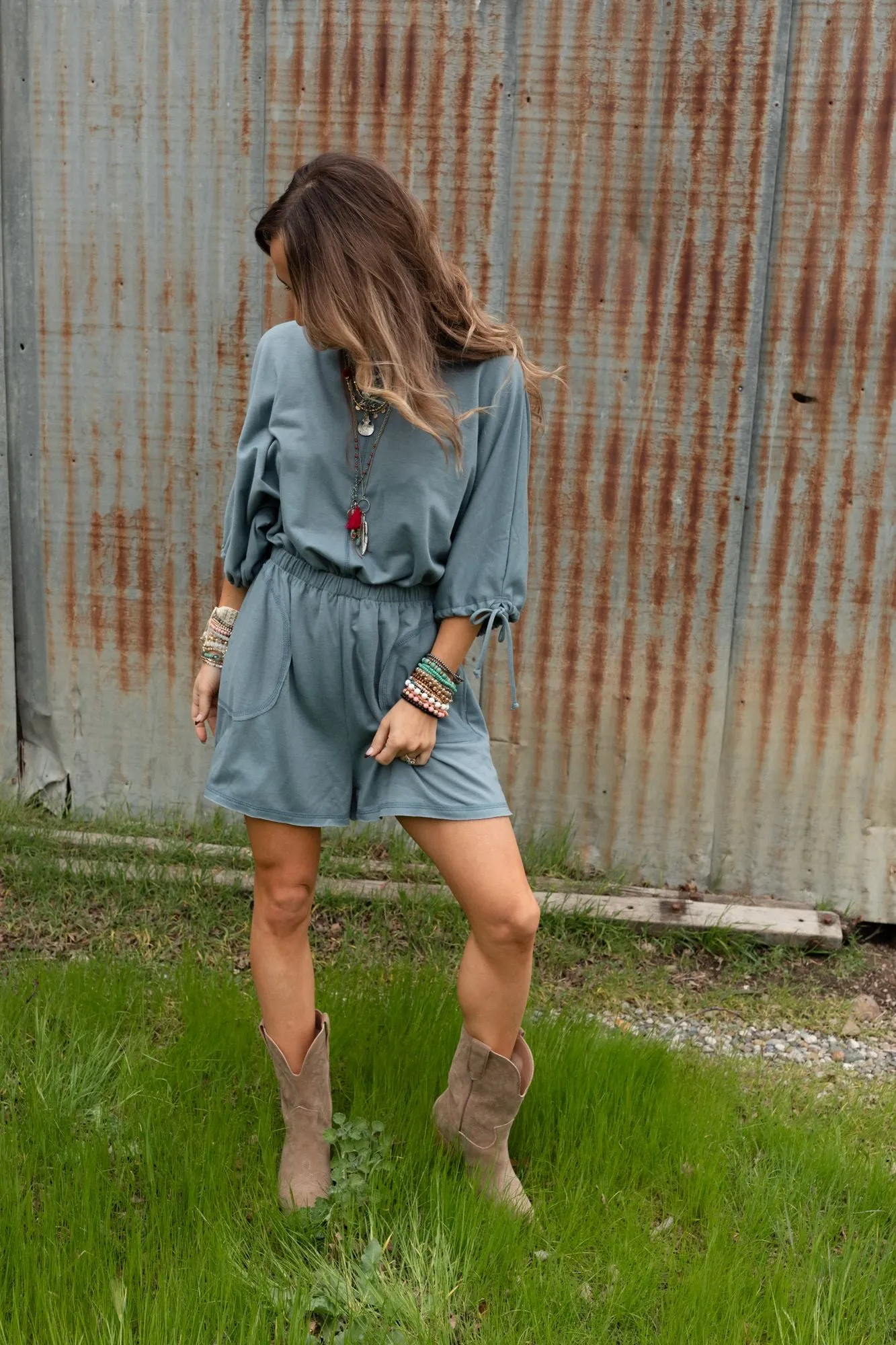 The Nest Carolina Comfy Romper - Gunmetal