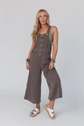 The Nest High Hopes Button Up Overalls - Brown