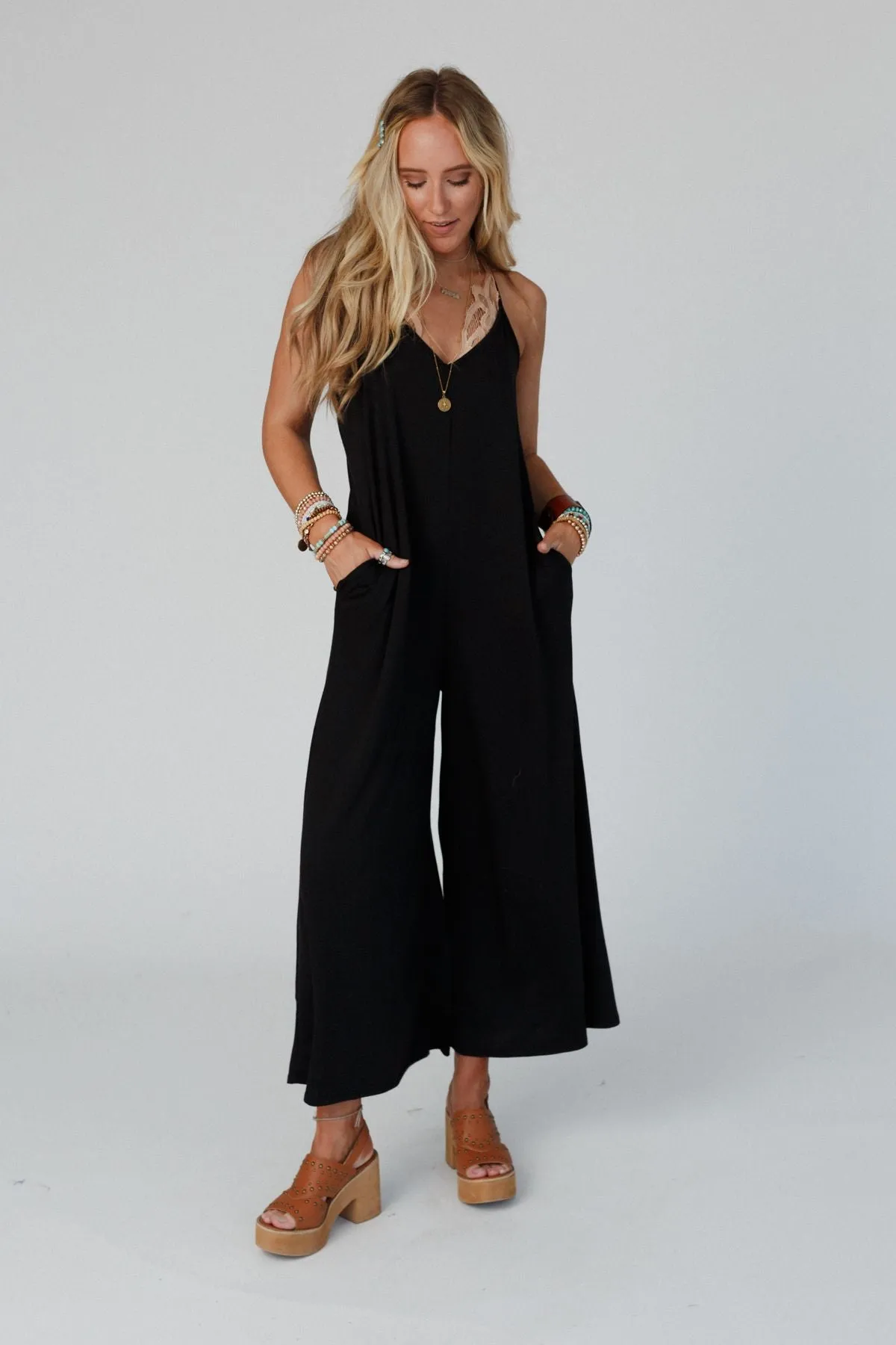 The Nest Oasis Wide Leg Jumpsuit - Black