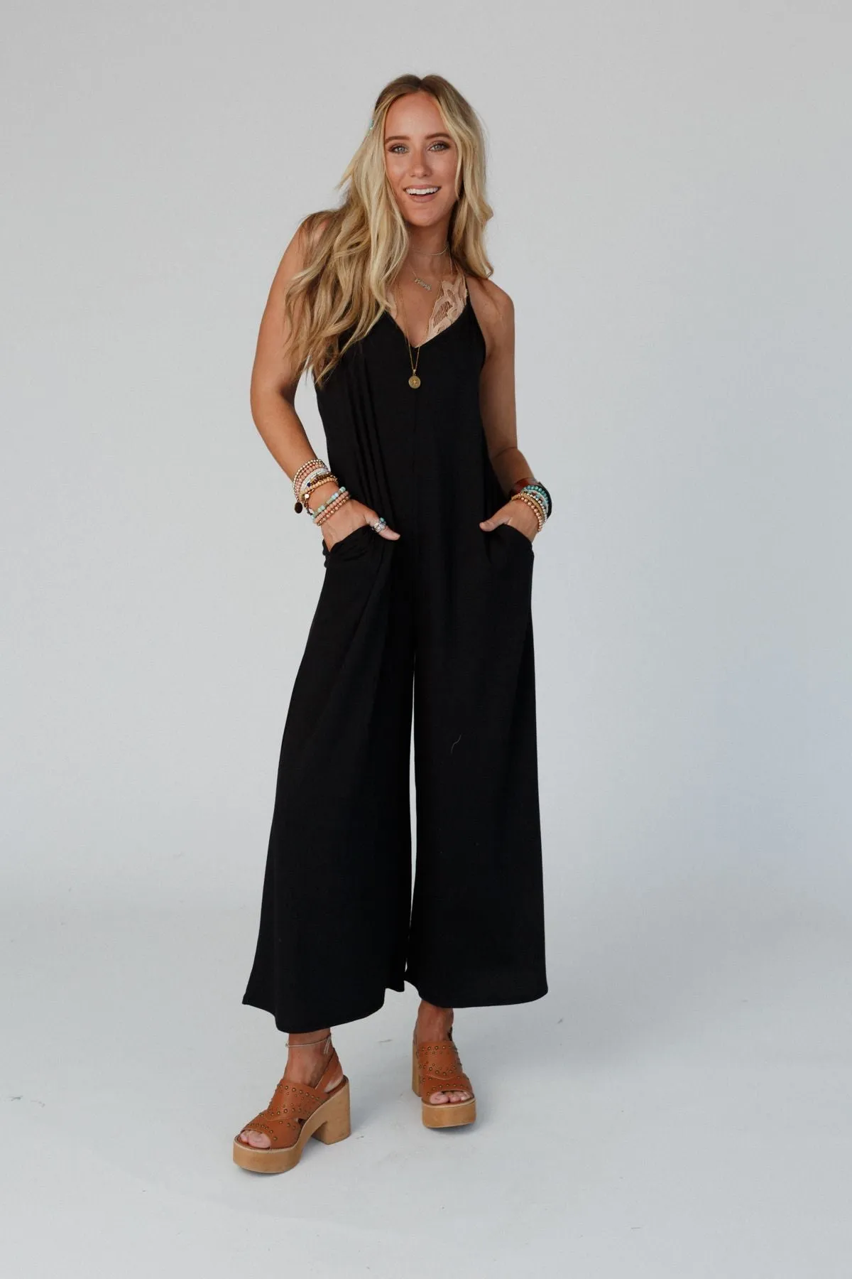 The Nest Oasis Wide Leg Jumpsuit - Black