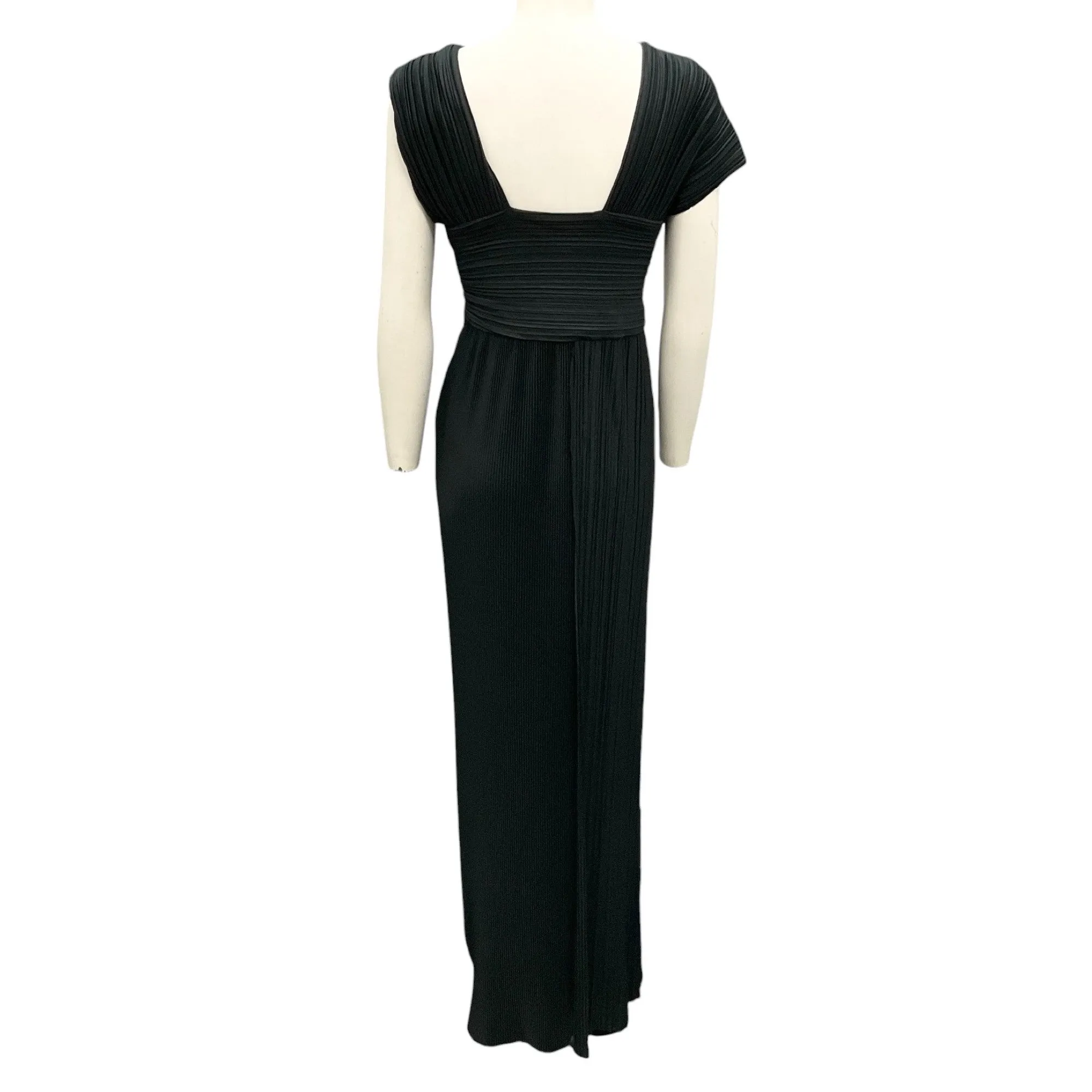 The Row Black Allure Plisse Pleated Maxi Dress