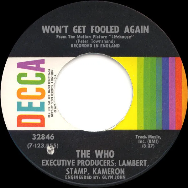 The Who - Won't Get Fooled Again (7", Single, ✤Gl) (VG )