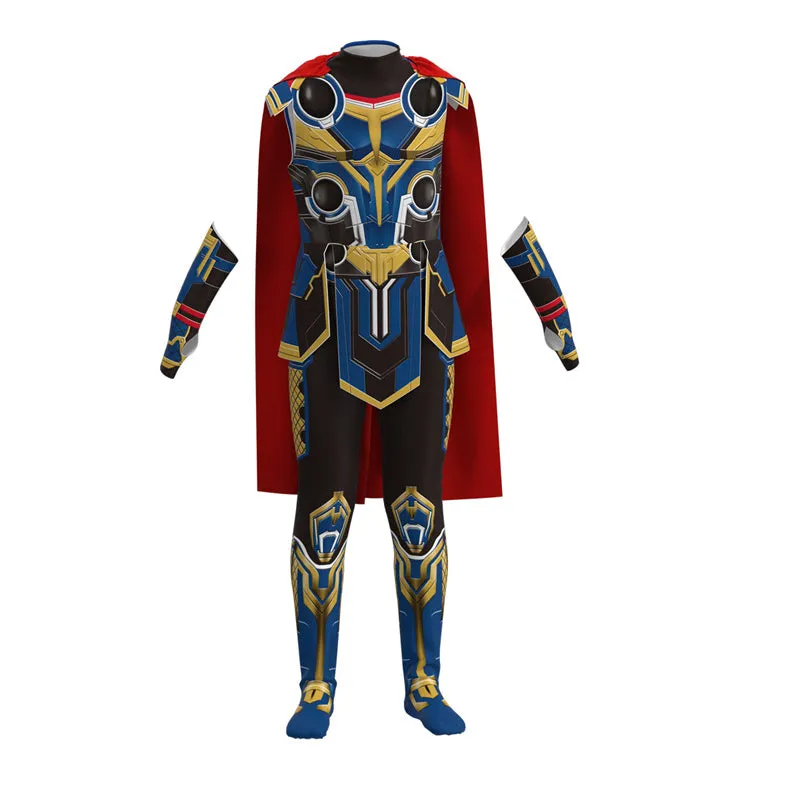 Thor Love and Thunder Cosplay Costume Jumpsuit Cloak For Kids Adults