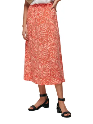 Tiger Palm Smocked Waist Skirt