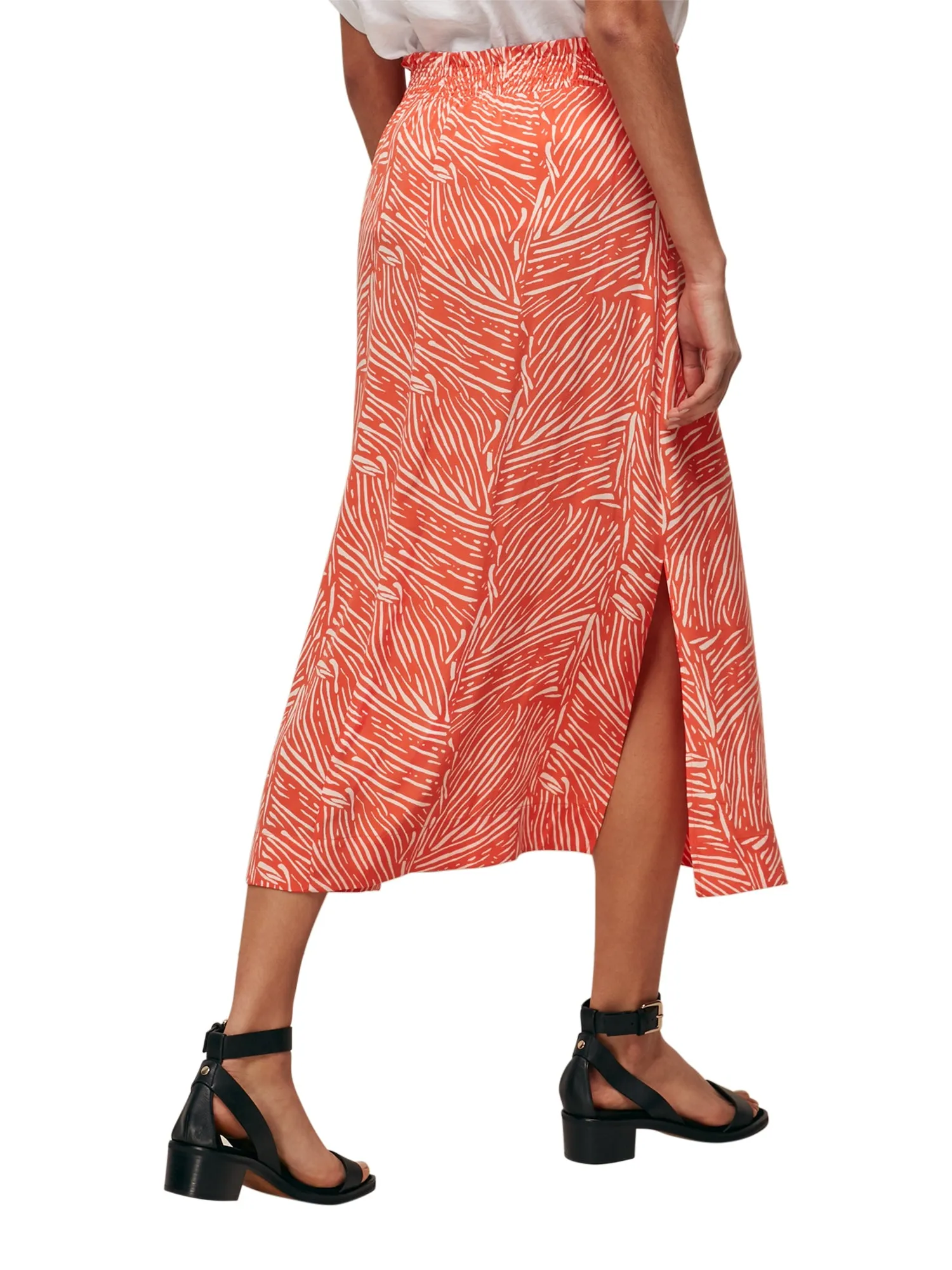 Tiger Palm Smocked Waist Skirt