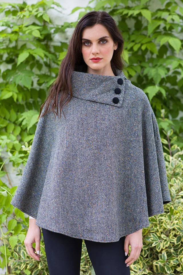 Tweed Poncho by Mucros Weavers