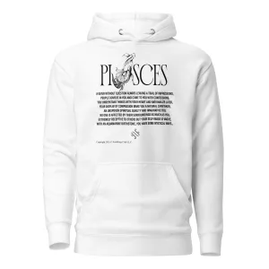 White Pisces Unisex Zodiac Poetry Hoodie