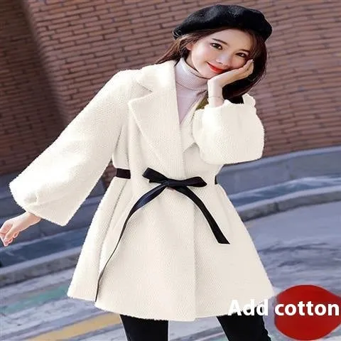 Women's Autumn And Winter New Korean Style Loose Thick Temperament Small Size Woolen Coat