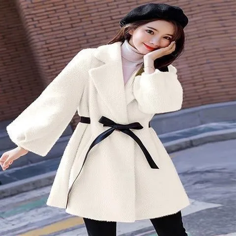 Women's Autumn And Winter New Korean Style Loose Thick Temperament Small Size Woolen Coat