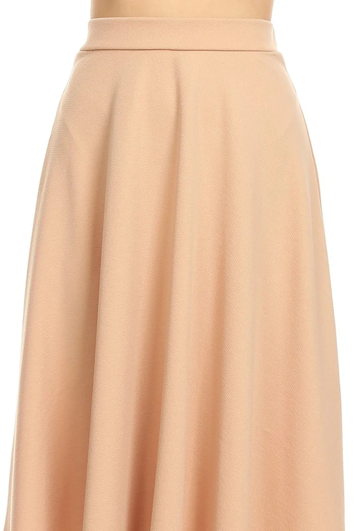 Women's Flared Lightweight Elastic Midi A-Line Skirt - Comfortable and Stylish