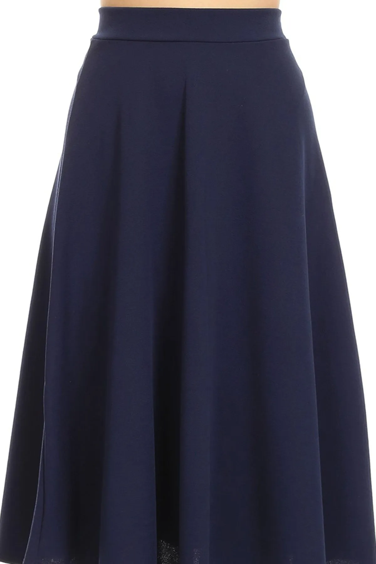 Women's Flared Lightweight Elastic Midi A-Line Skirt - Comfortable and Stylish