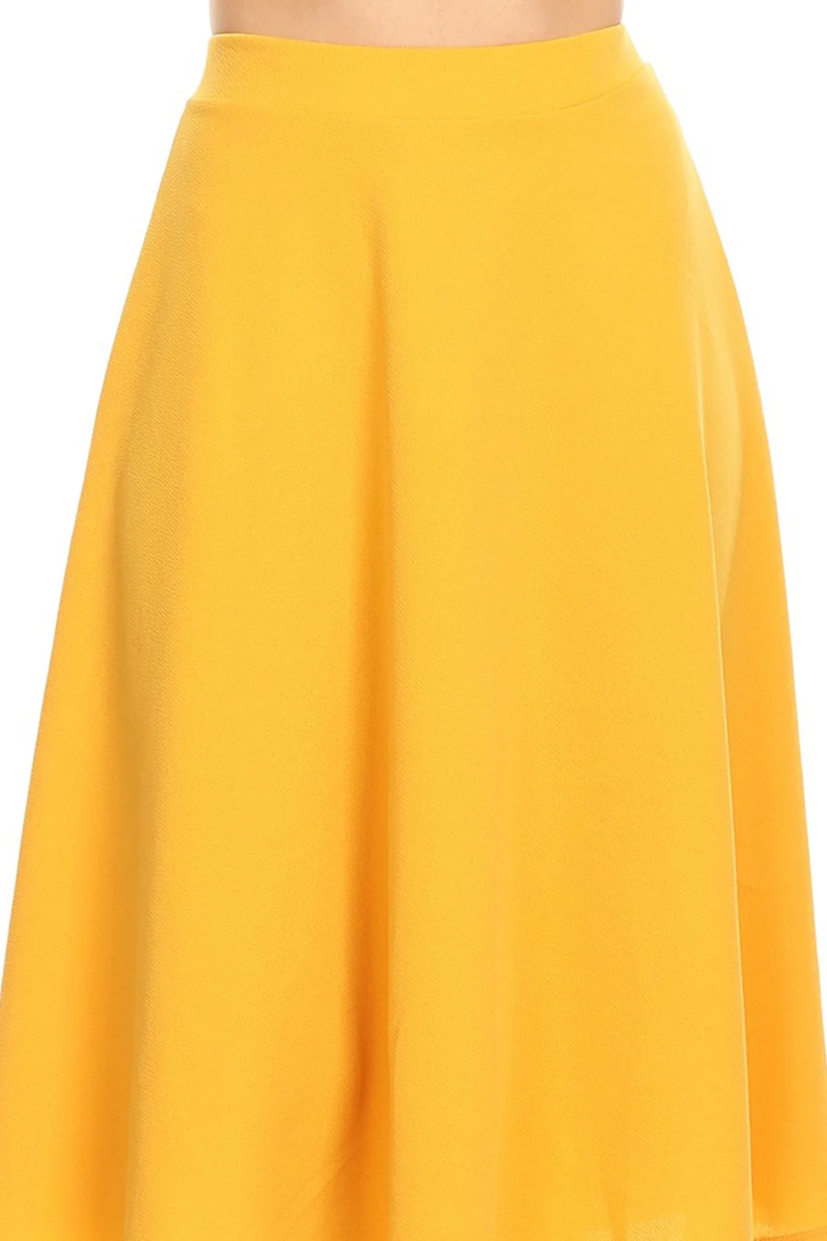 Women's Flared Lightweight Elastic Midi A-Line Skirt - Comfortable and Stylish