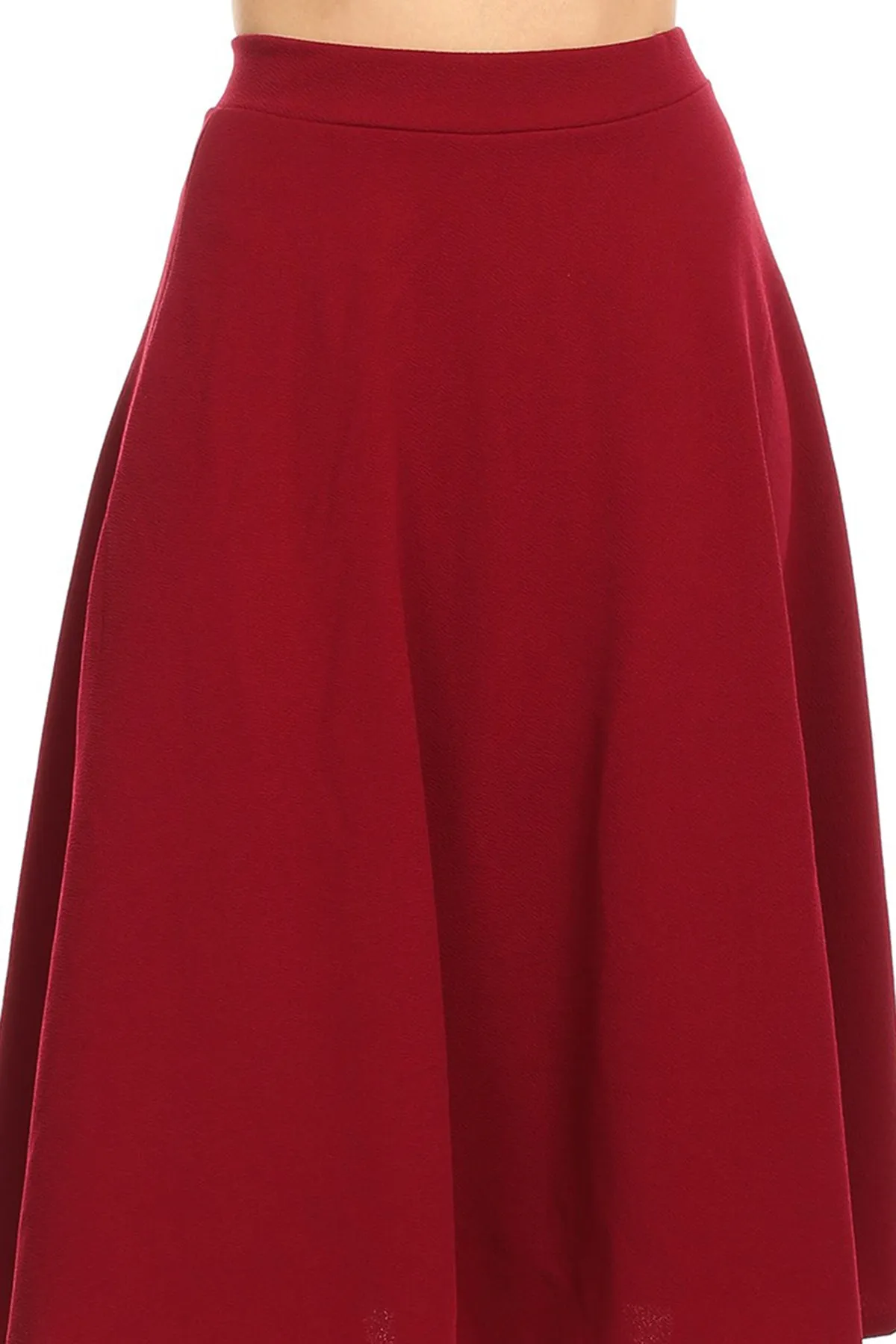 Women's Flared Lightweight Elastic Midi A-Line Skirt - Comfortable and Stylish