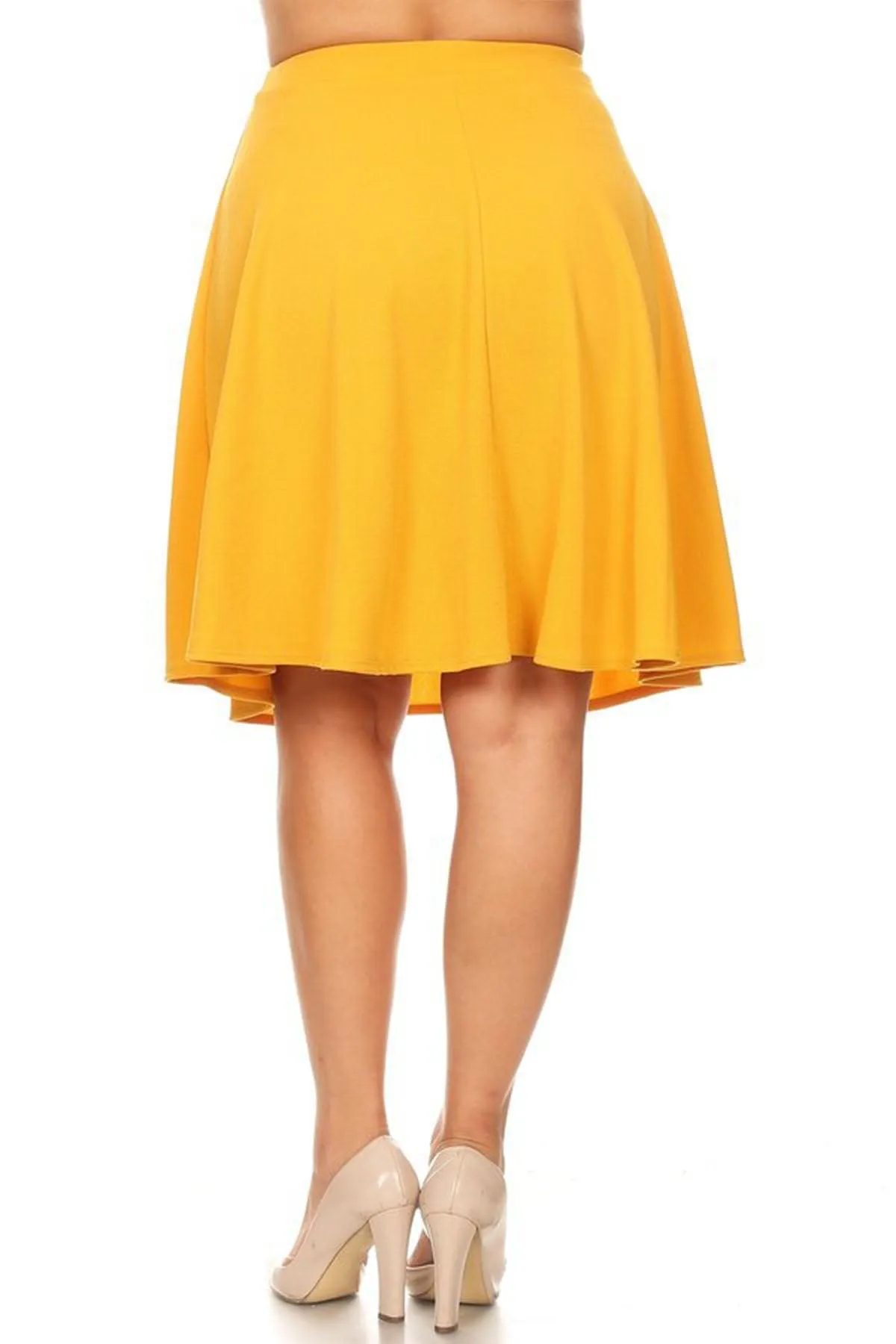 Women's Plus Size Stretchy Casual Basic A-Line Midi Skirt