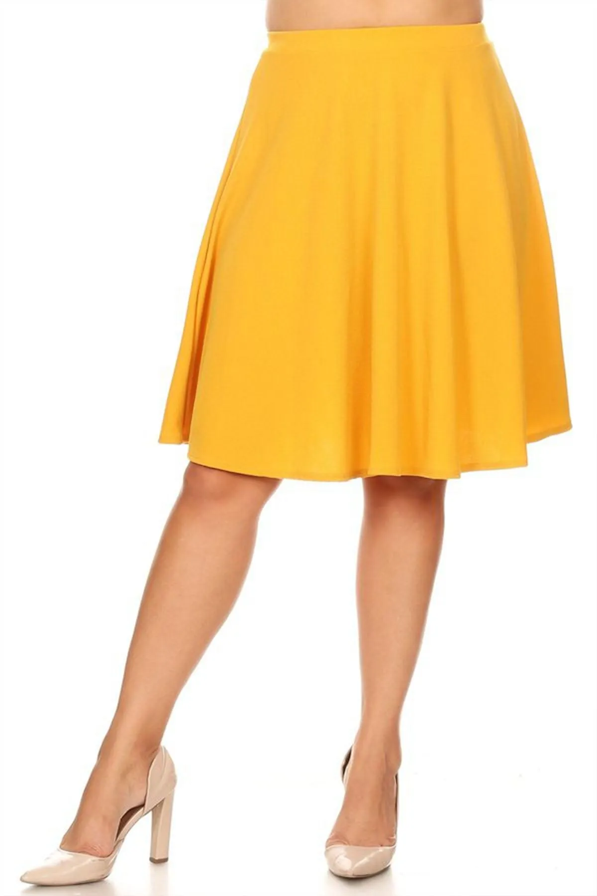 Women's Plus Size Stretchy Casual Basic A-Line Midi Skirt