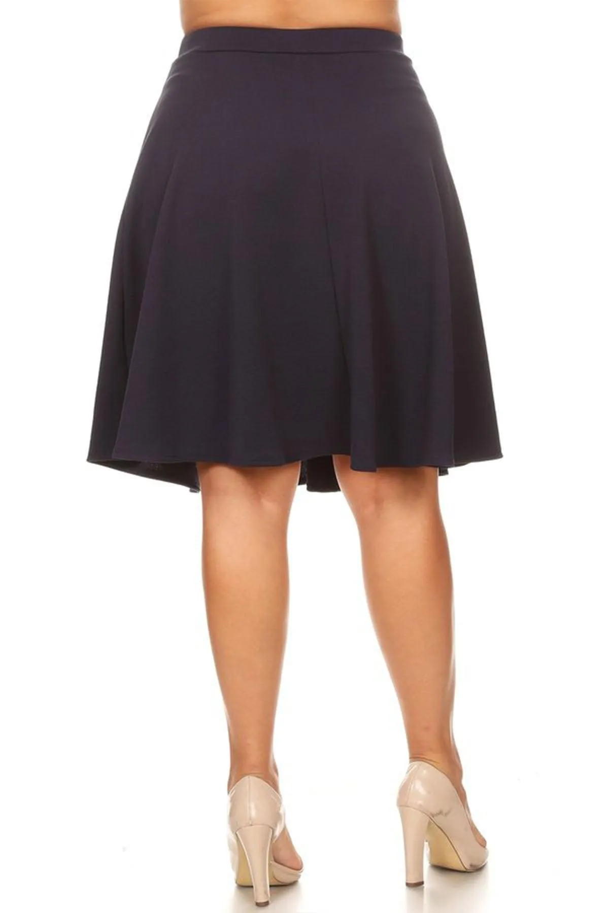 Women's Plus Size Stretchy Casual Basic A-Line Midi Skirt