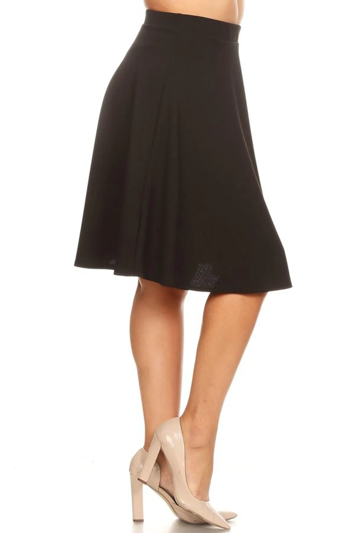 Women's Plus Size Stretchy Casual Basic A-Line Midi Skirt