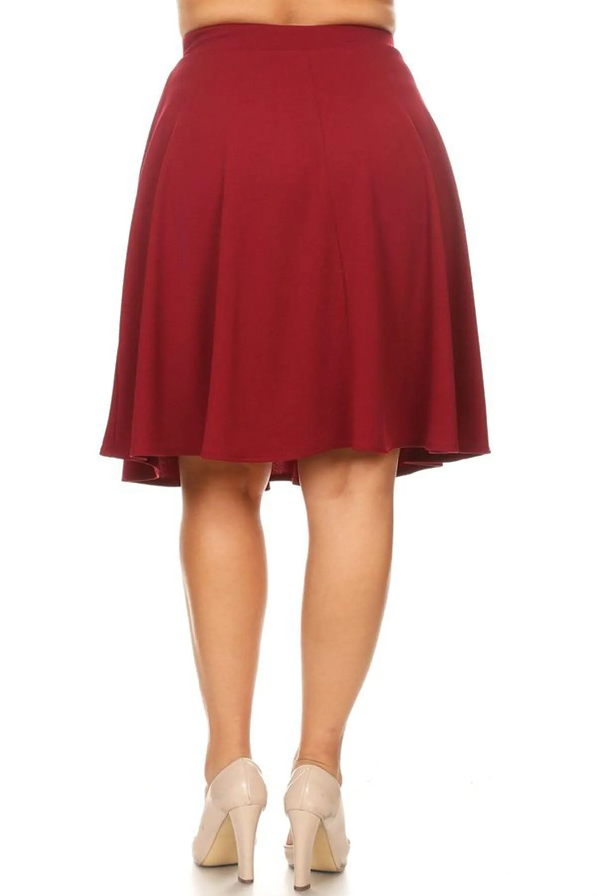 Women's Plus Size Stretchy Casual Basic A-Line Midi Skirt