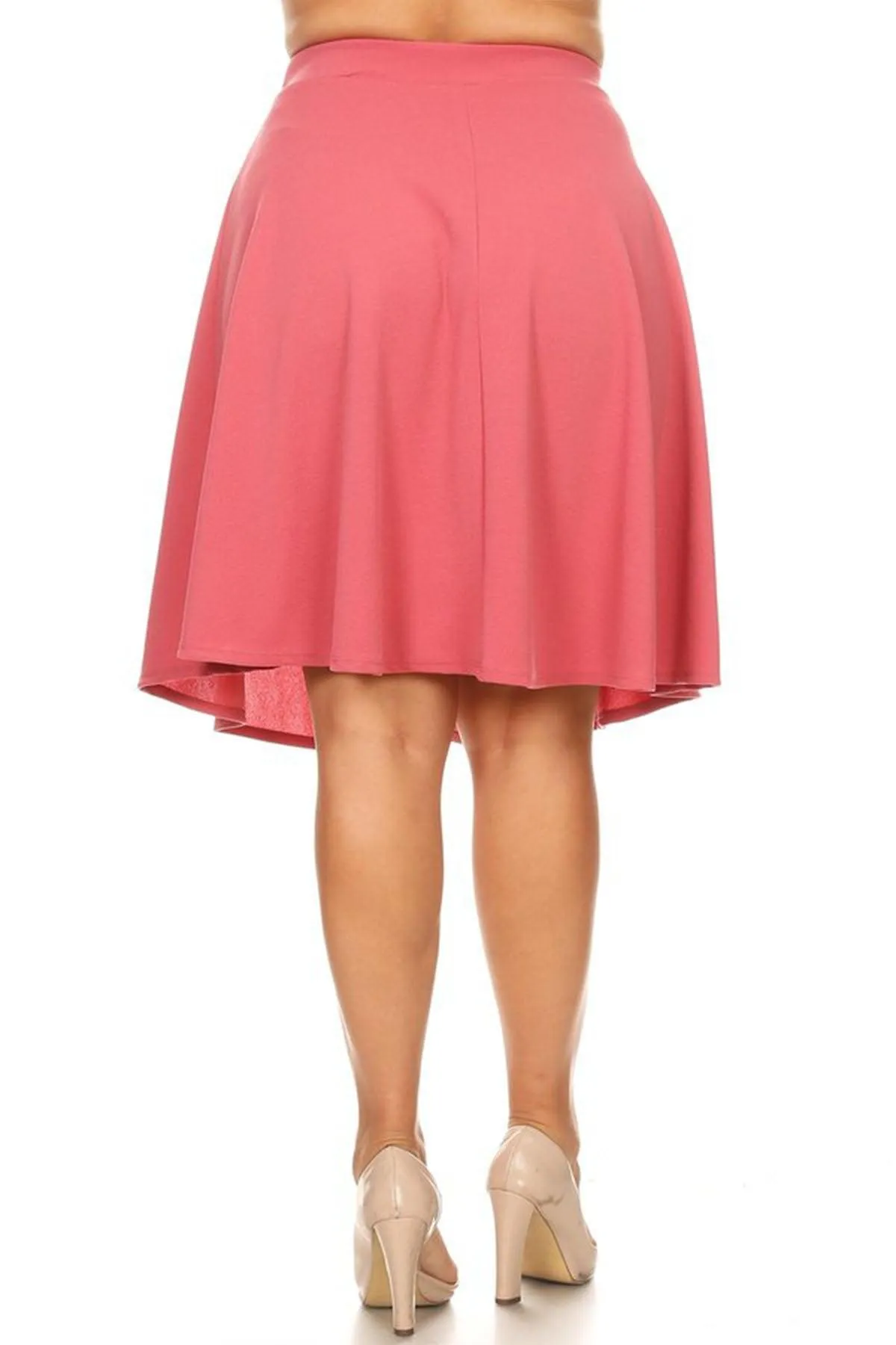 Women's Plus Size Stretchy Casual Basic A-Line Midi Skirt