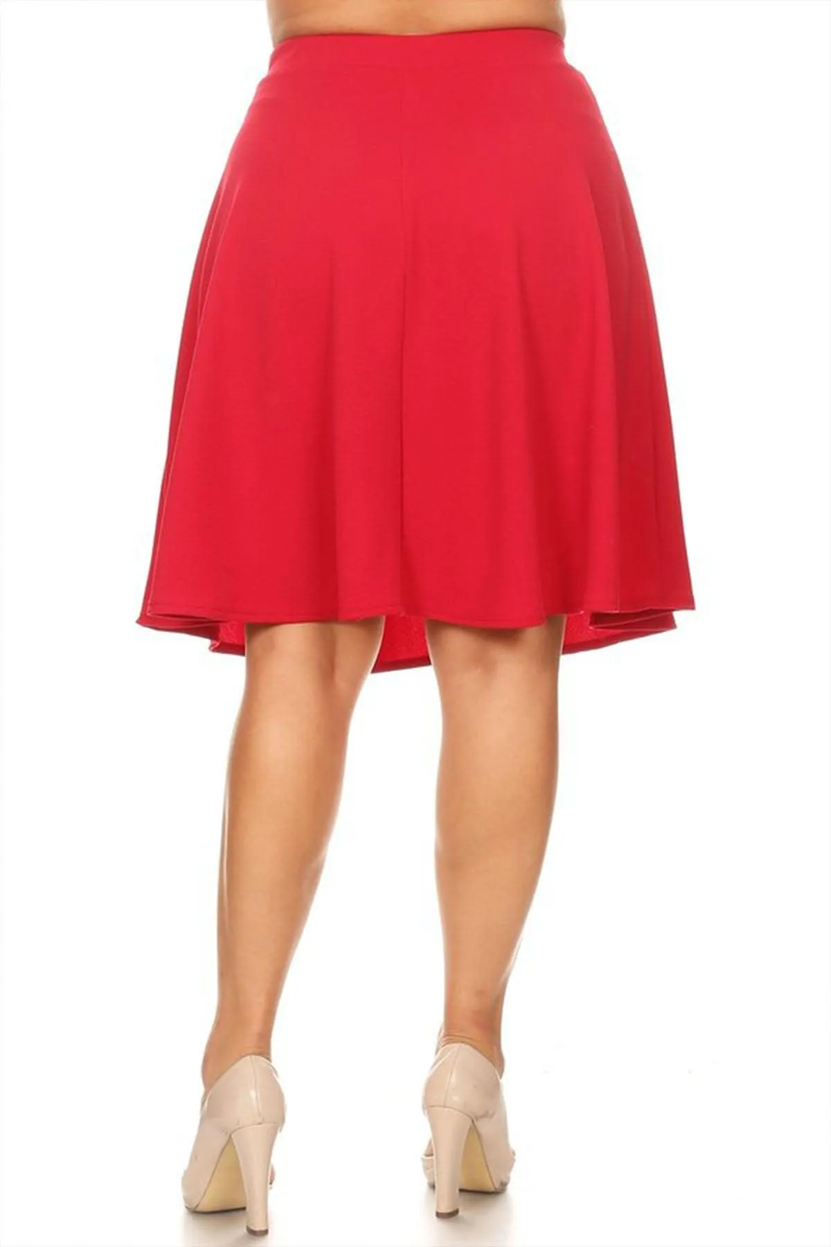 Women's Plus Size Stretchy Casual Basic A-Line Midi Skirt