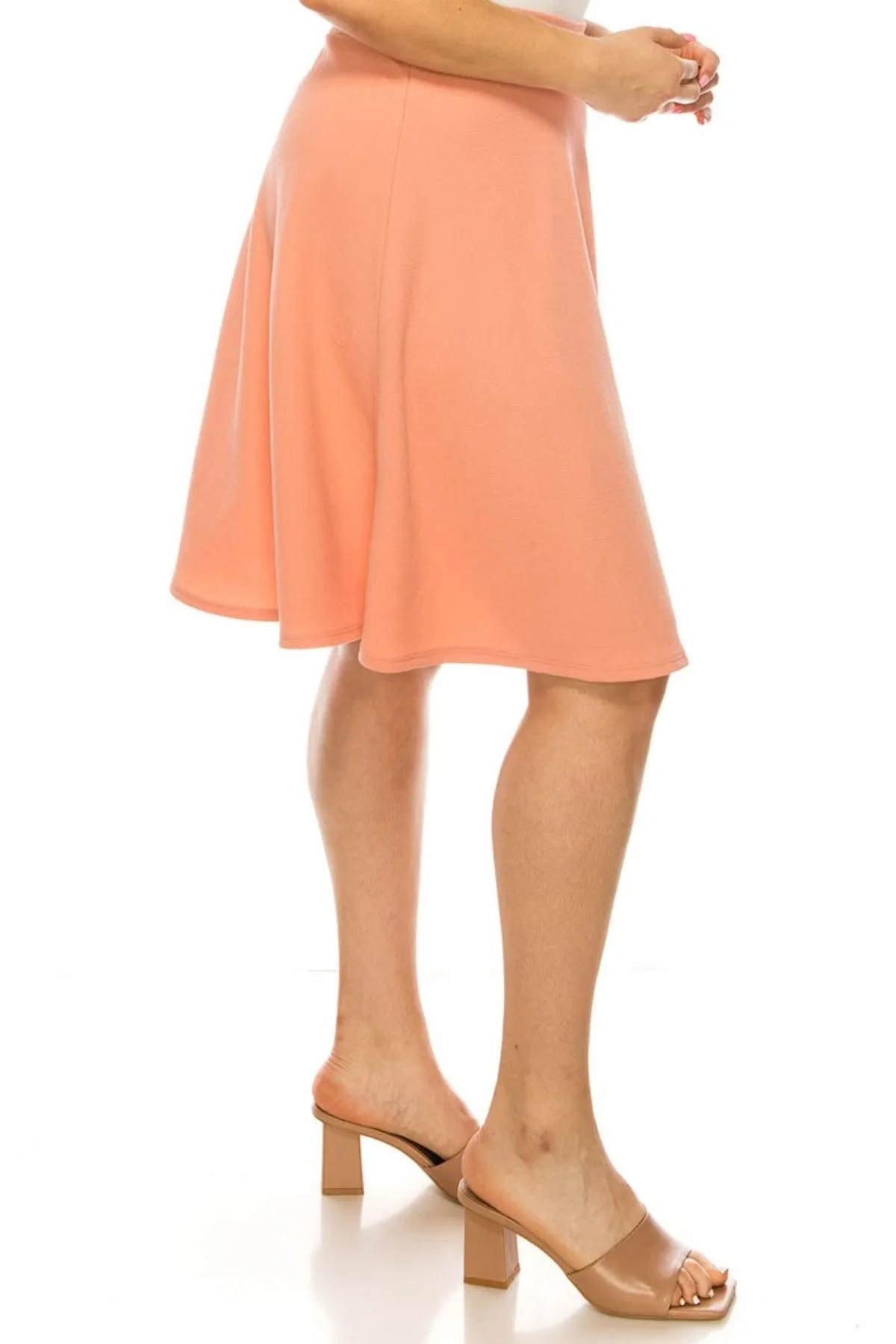 Women's Plus Size Stretchy Casual Basic A-Line Midi Skirt