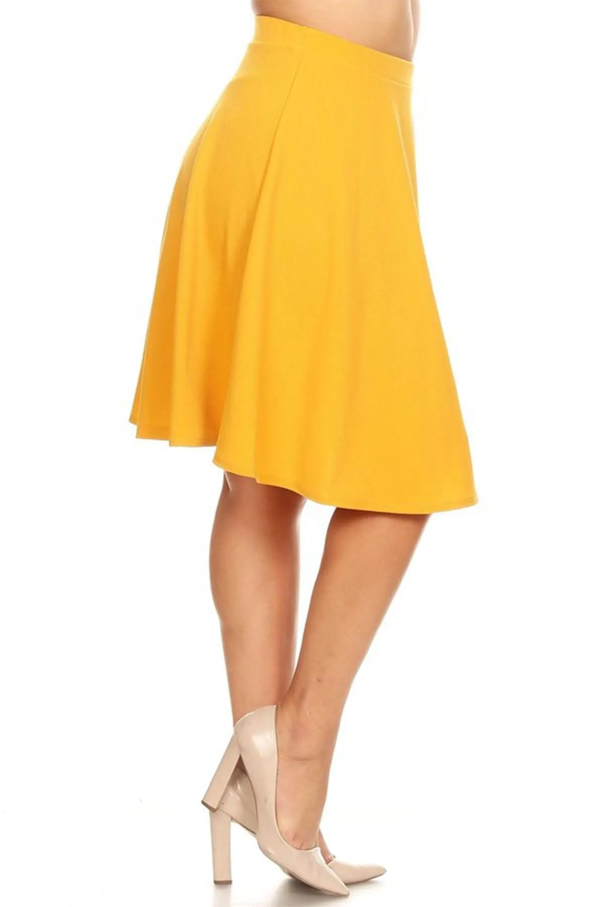 Women's Plus Size Stretchy Casual Basic A-Line Midi Skirt