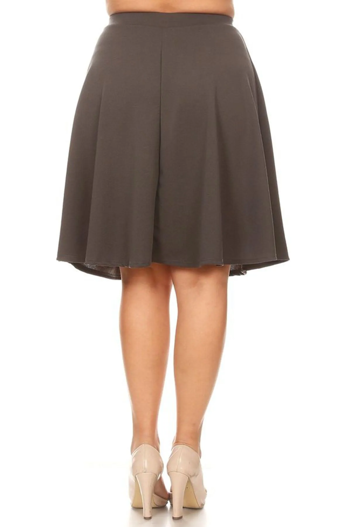 Women's Plus Size Stretchy Casual Basic A-Line Midi Skirt