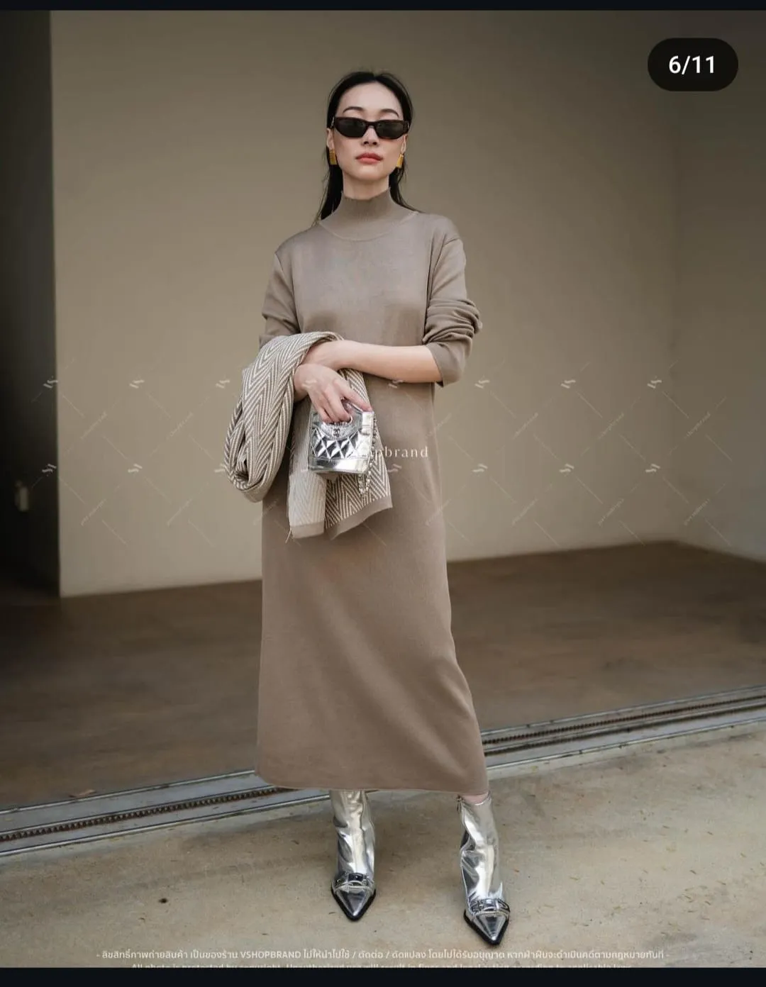 Woolen Dress with Cape