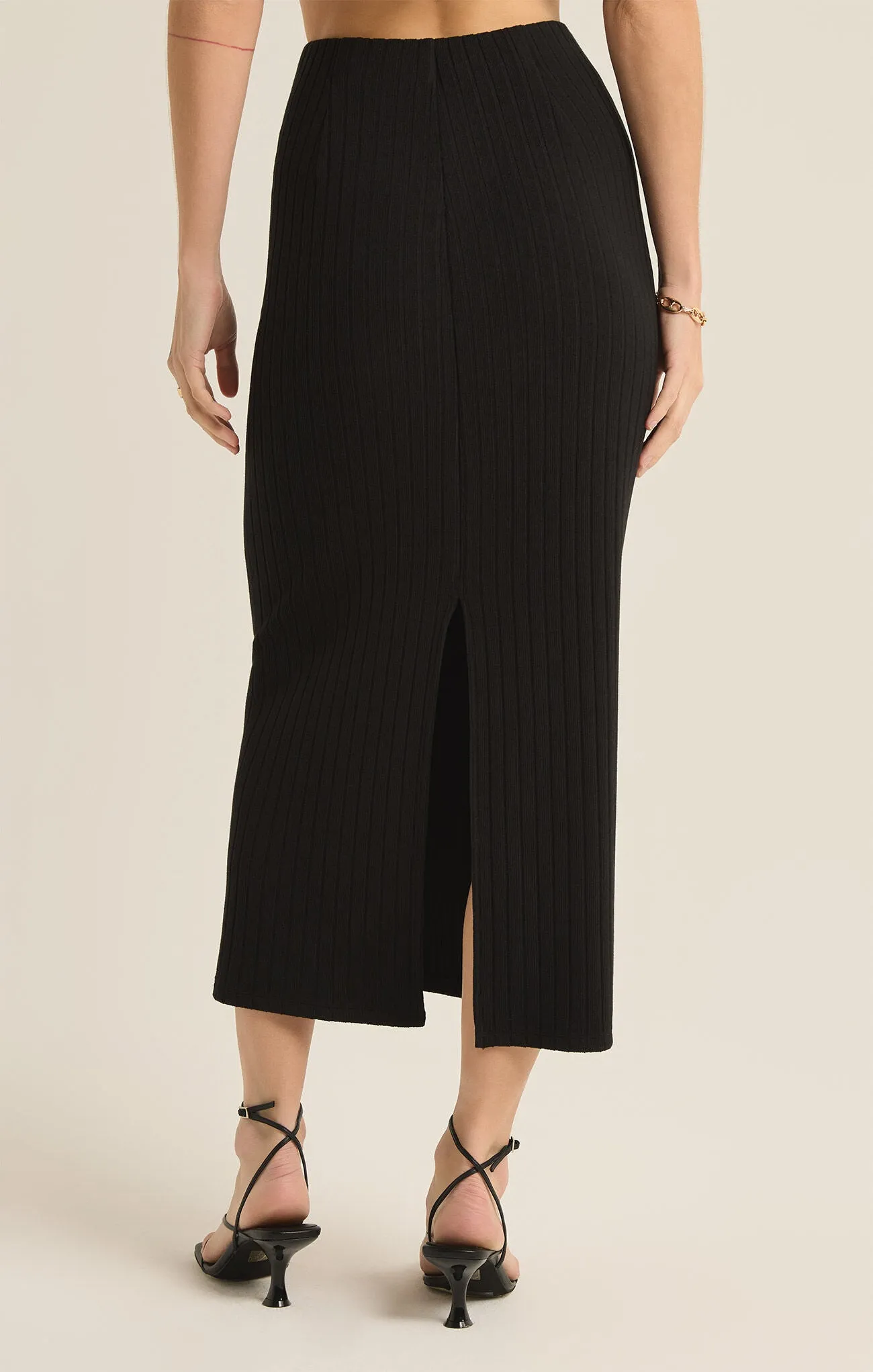 Z SUPPLY - LOUISA RIB SKIRT BLACK