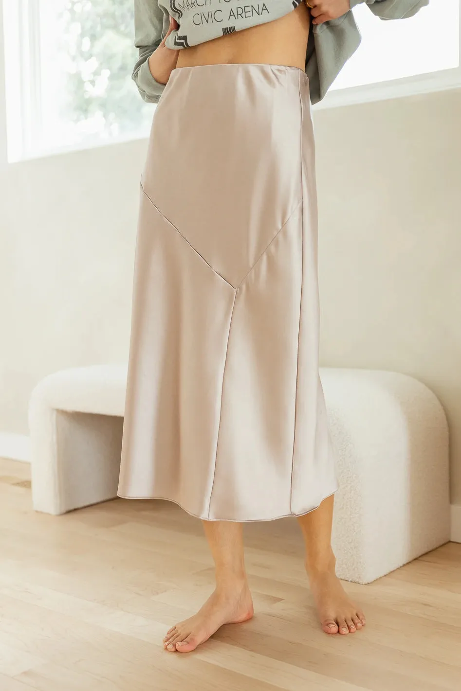 Zada Midi Skirt in Tan - FINAL SALE