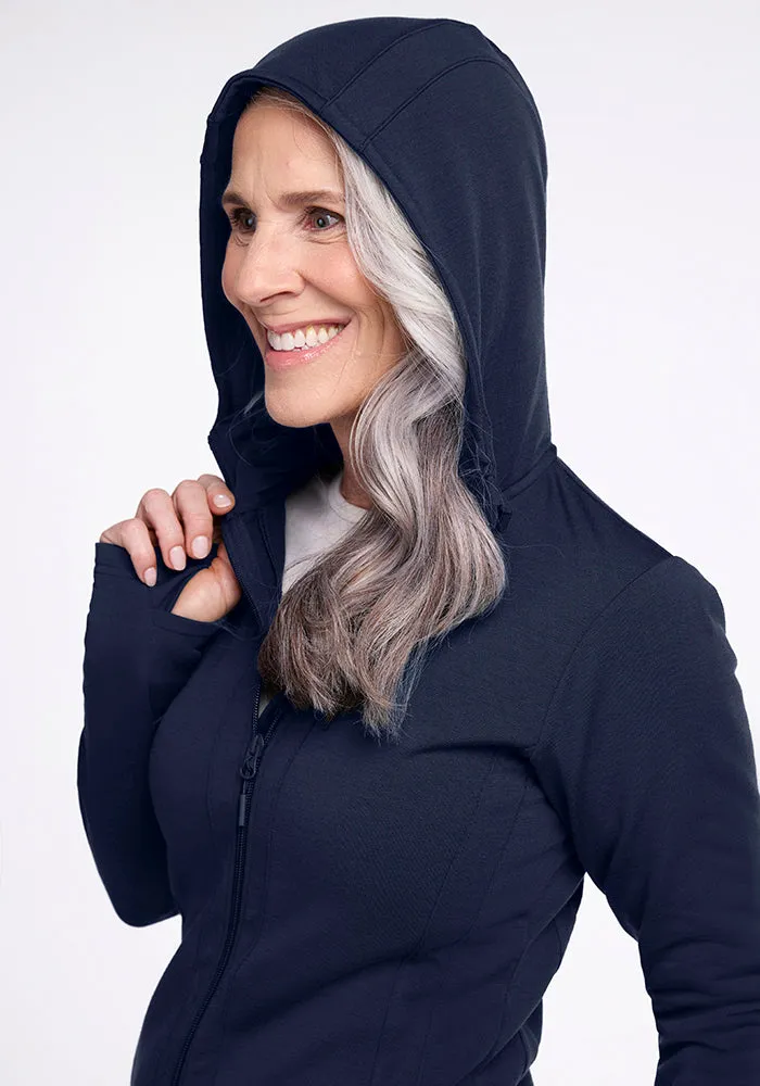 Zoey Zip Up Hoodie - Deep Navy