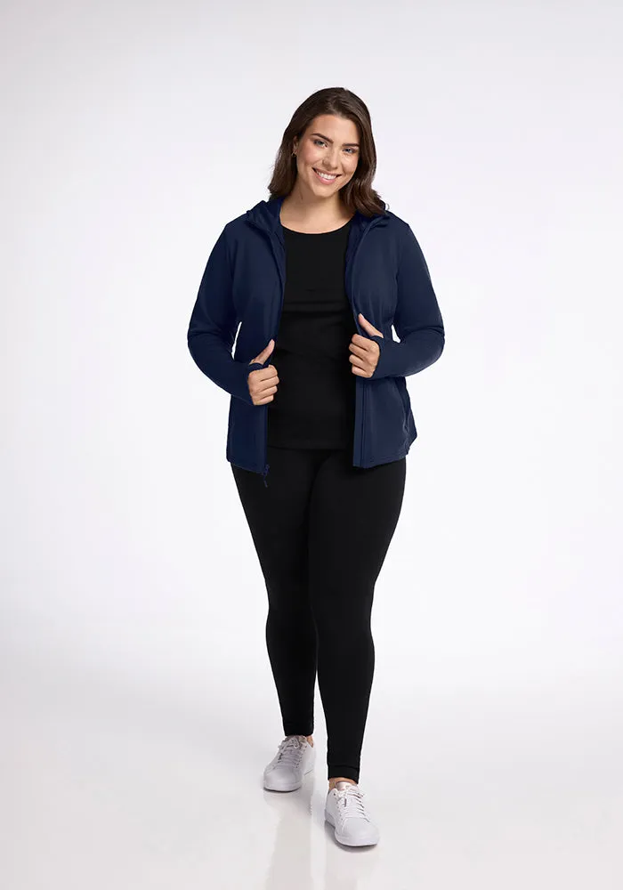 Zoey Zip Up Hoodie - Deep Navy