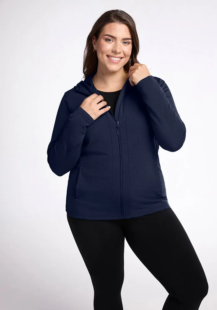 Zoey Zip Up Hoodie - Deep Navy